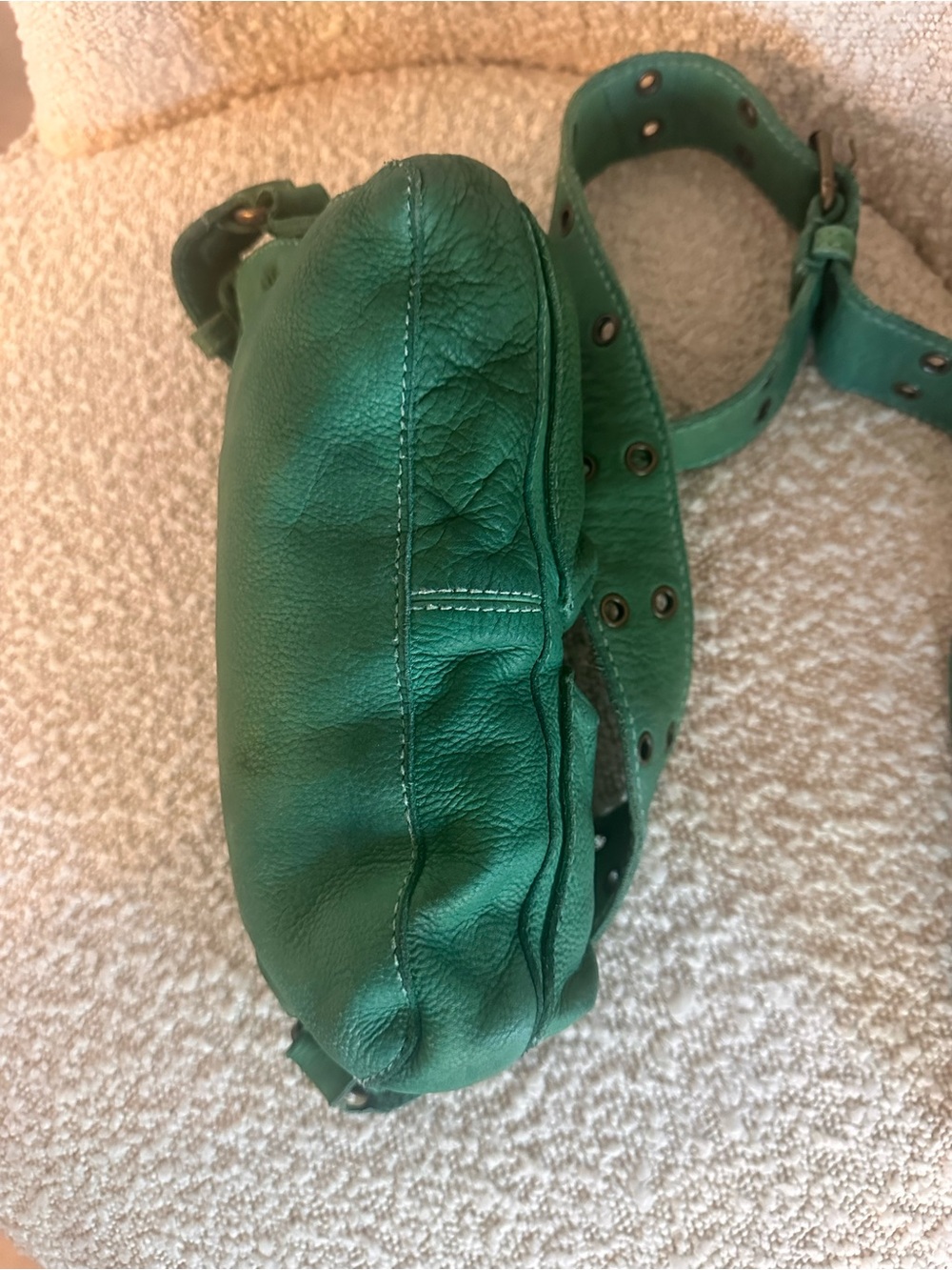 Free people Green Leather Double-Pocket Crossbody Bag - Picture 3 of 9
